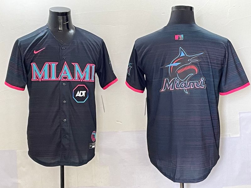 Men 2025 Miami Marlins Blank Black Joint Name Nike MLB Jersey style 8->miami marlins->MLB Jersey